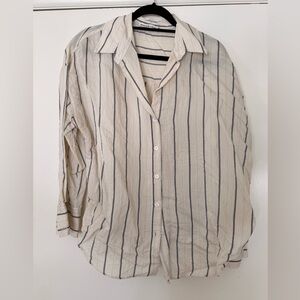 Abercrombie & Fitch Cream and Blue Striped Shirt